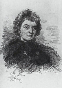  Ilia Efimovich Repin Portrait of Poetess, Writer and Literary Critic Zinaida Nikolayevna Gippius. - Art Print