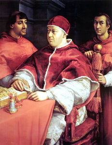  Raphael Portrait of Pope Leo X and Two Cardinals - Art Print