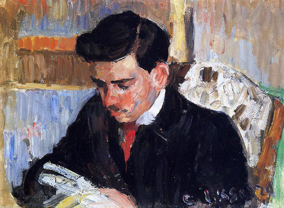  Camille Pissarro Portrait of Rodo Pissarro Reading - Art Print
