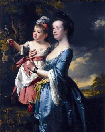  Joseph of Derby Portrait of Sarah Carver and her daughter Sarah - Art Print