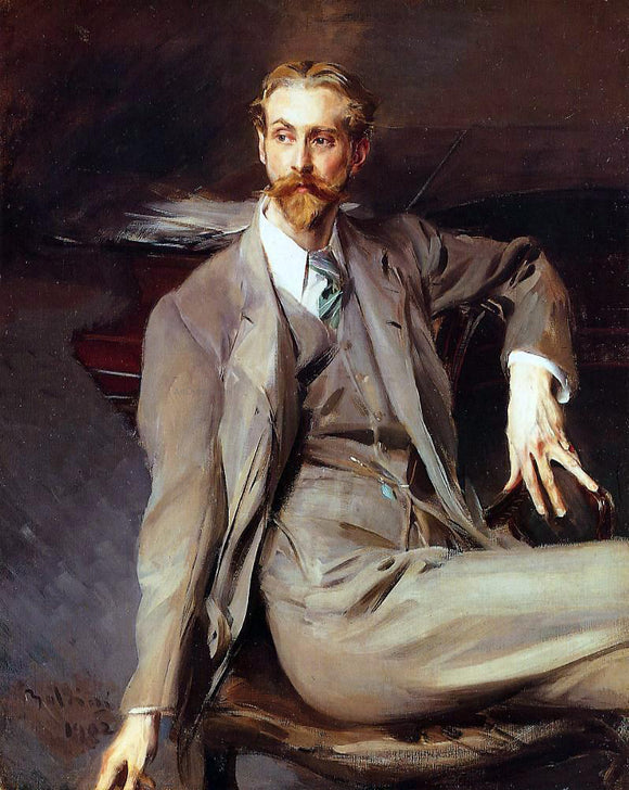  Giovanni Boldini Portrait of the Artist Lawrence Alexander (Peter) Brown - Art Print