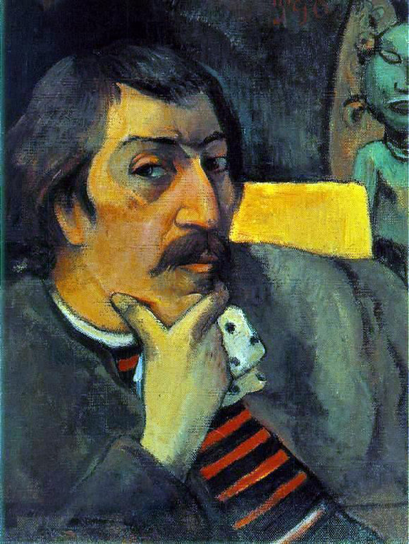 Paul Gauguin Portrait of the Artist with the Idol - Art Print