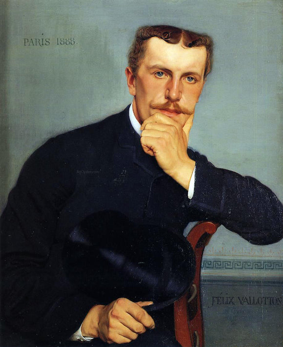  Felix Vallotton Portrait of the Artist's Brother with Hat - Art Print