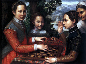  Sofonisba Anguissola Portrait of the Artist's Sisters Playing Chess - Art Print