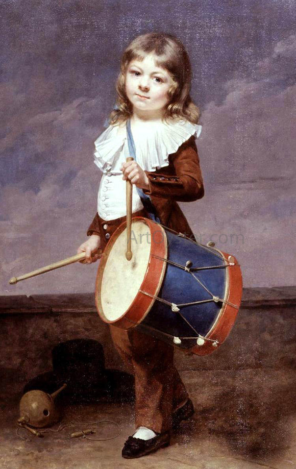  Martin Drolling Portrait of the Artist's Son as a Drummer - Art Print