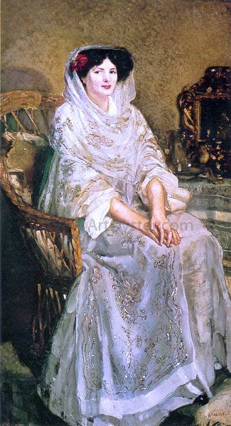  Armando Spadini Portrait of the Artist's Wife - Art Print