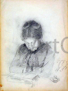  Paul Peel Portrait of the Artist's Wife - Art Print