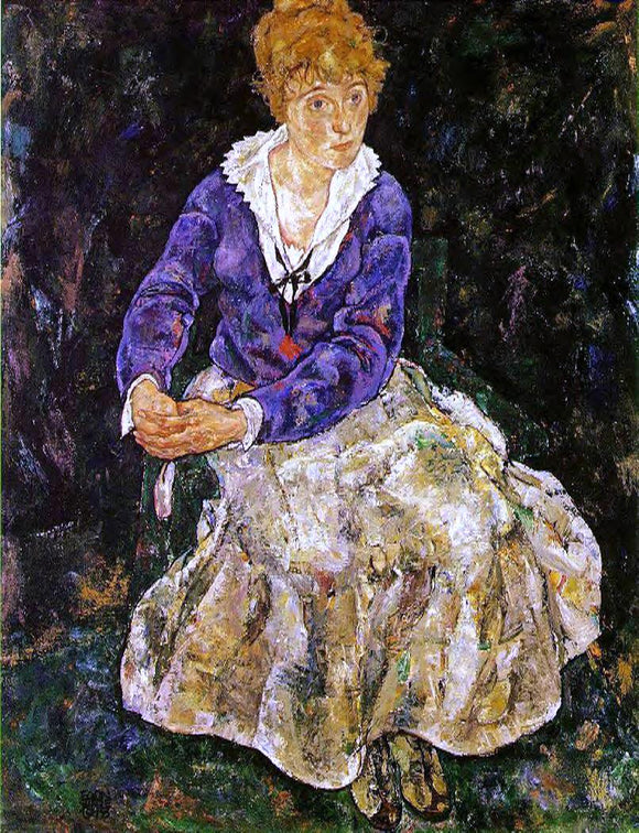  Egon Schiele Portrait of the Artist's Wife, Seated - Art Print