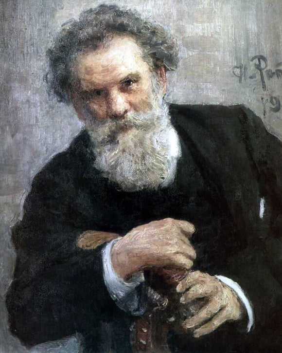  Ilia Efimovich Repin Portrait of the Author Vladimir Korolemko - Art Print