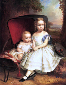  William Ruthven Wheeler Portrait of Two Children, Helen and Alice Capron - Art Print
