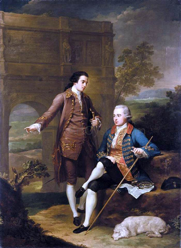  Anton Von Maron Portrait of Two Gentlemen before the Arch of Constantine in Rome - Art Print