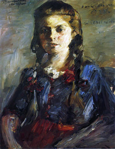  Lovis Corinth Portrait of Wilhelmine with Her Hair in Braids - Art Print