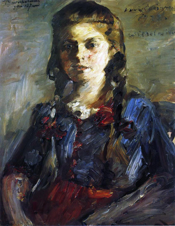  Lovis Corinth Portrait of Wilhelmine with Her Hair in Braids - Art Print