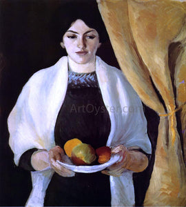  August Macke Portrait with Apples: The Artists Wife - Art Print