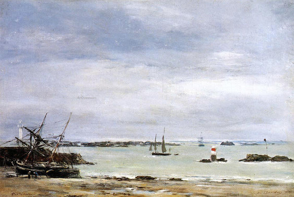  Eugene-Louis Boudin Portreiux, the Port at Low Tide - Art Print