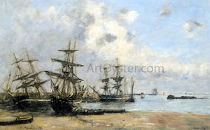  Eugene-Louis Boudin Portrieux, Boats in the Park - Art Print