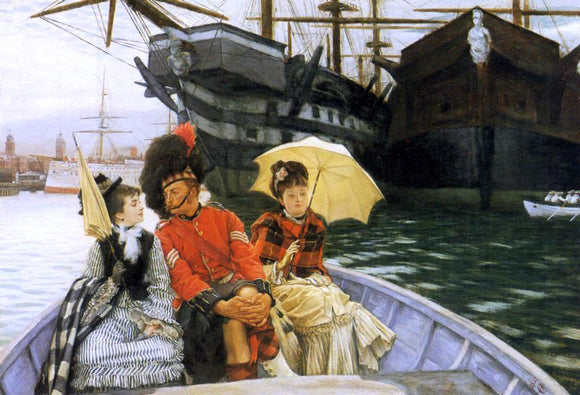  James Tissot Portsmouth Dockyard (also known as How Happy I Could be with Either) - Art Print