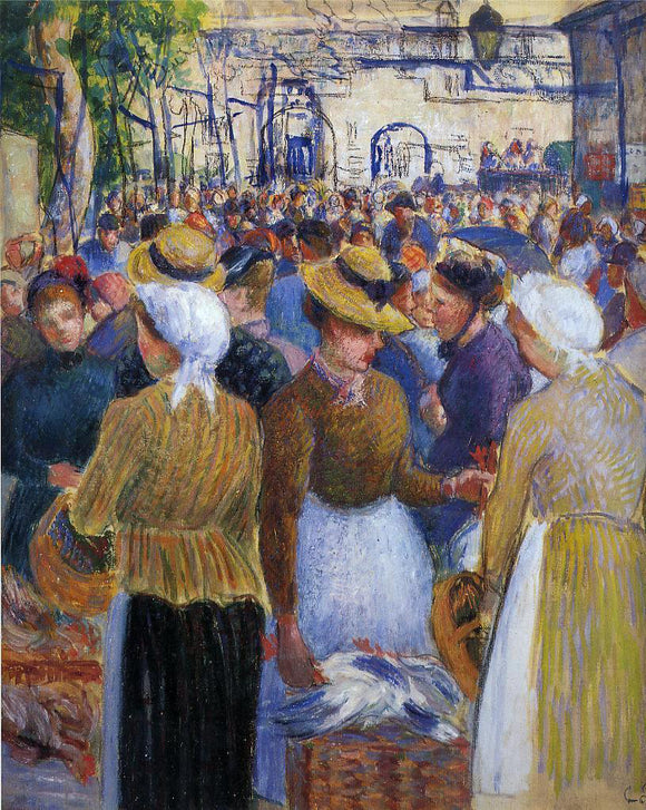  Camille Pissarro Poultry Market at Gisors - Art Print