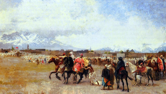  Edwin Lord Weeks Powder Play - City of Morocco, outside the Walls - Art Print