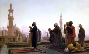  Jean-Leon Gerome Prayer on the Rooftop (in Cairo) - Art Print