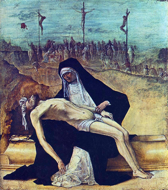  Ercole De' Roberti Predella of Stories of Christ: 2. Pieta - Art Print