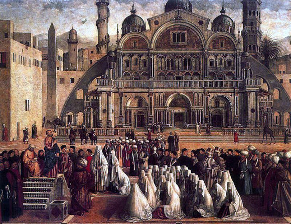  Gentile Bellini Predicacion de San Marcos en Alejandria - Art Print