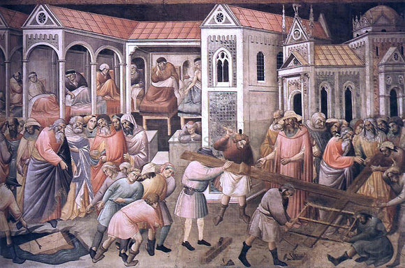  Agnolo Gaddi Preparation of the Cross (detail) - Art Print
