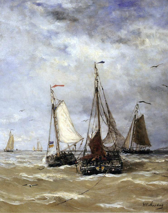  Hendrik Willam Mesdag Preparations for Departure - Art Print