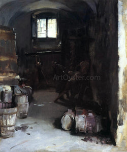  John Singer Sargent Pressing the Grapes: Florentine Wine Cellar - Art Print