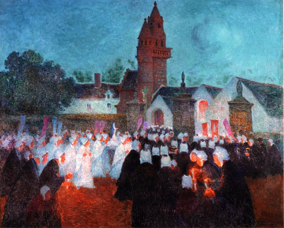  Ferdinand Du Puigaudeau Procession at Nenvic - Art Print