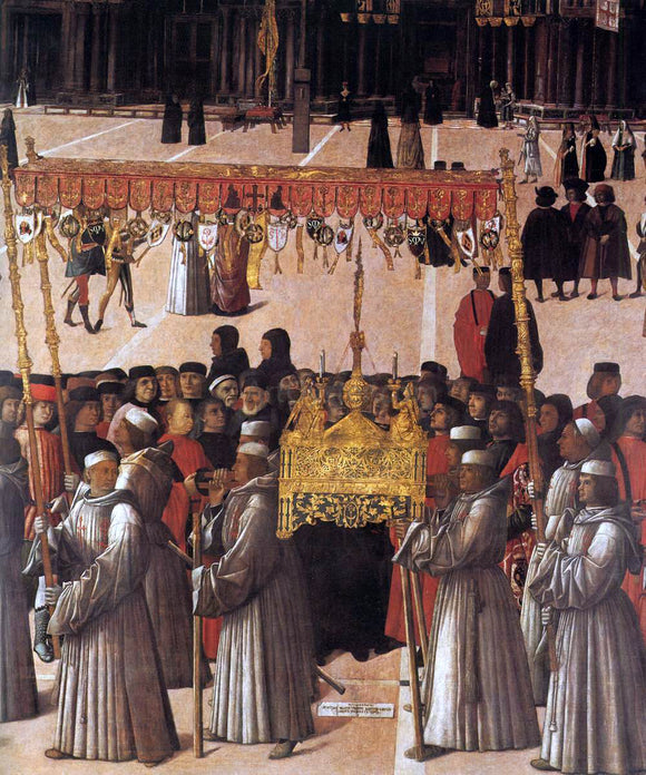 Gentile Bellini Procession in Piazza San Marco (detail) - Art Print