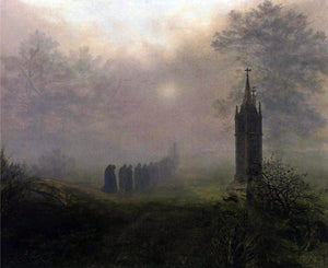  Ernst Ferdinand Oehme Procession in the Mist - Art Print
