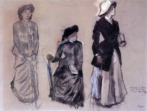  Edgar Degas Project for Portraits in a Frieze - Three Women - Art Print