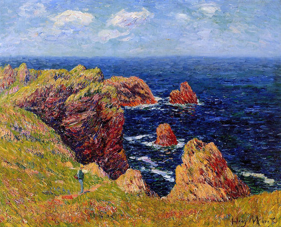  Henri Moret Promenade on the Coastal Path - Art Print