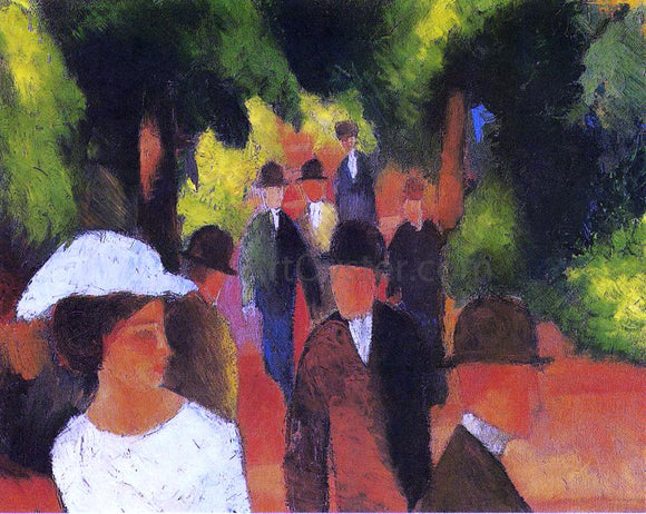  August Macke Promenade (with Half Length of Girl in White) - Art Print