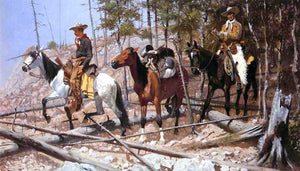  Frederic Remington Prospecting for Cattle Range - Art Print
