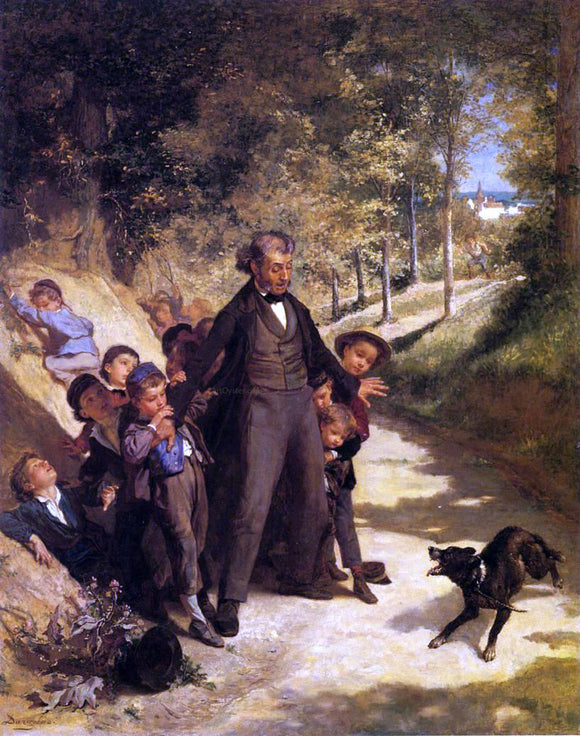  Andre Henri Dargelas Protecting the Schoolchildren - Art Print