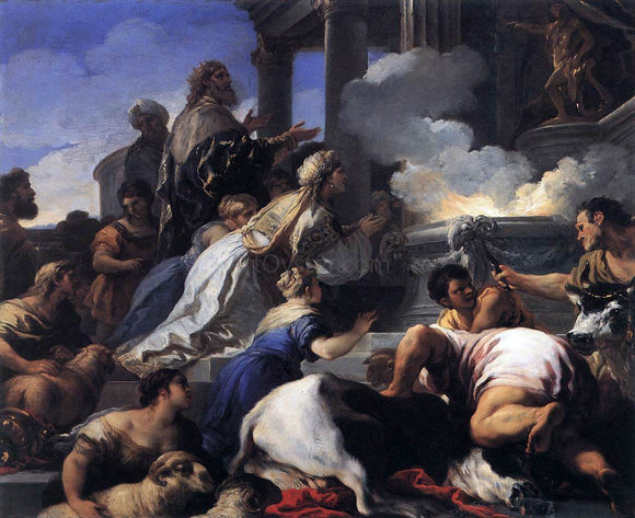  Luca Giordano Psyche's Parents Offering Sacrifice to Apollo - Art Print