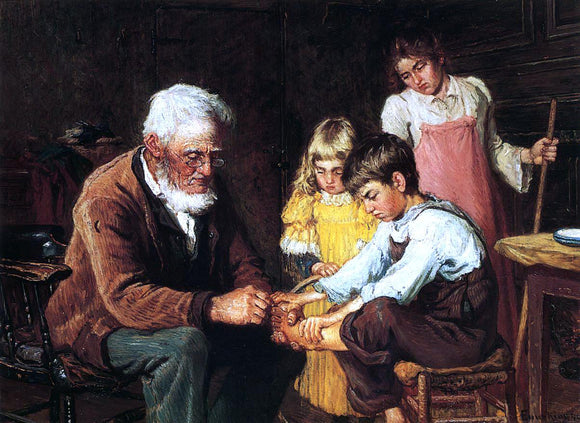  John Joseph Enneking Pulling out the Splinter - Art Print