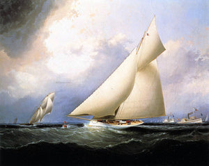  James E Buttersworth Puritan Leading Genesta, America's Cup, 1885 - Art Print