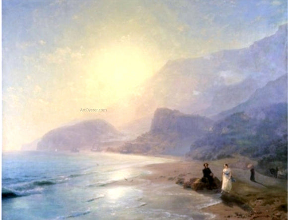  Ivan Constantinovich Aivazovsky Pushkin and Countess Raevskaya by the sea near Gurzuf and Partenit - Art Print
