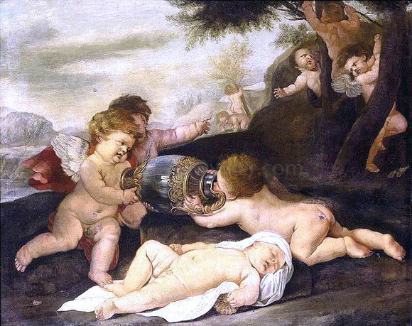  Giovanni Andrea Podesta Putti in a Landscape - Art Print