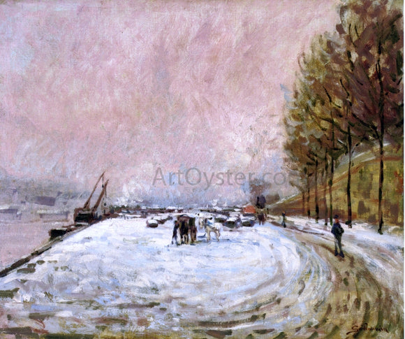  Armand Guillaumin Quai Saint Bernard in the Snow - Art Print