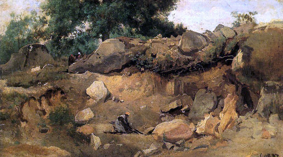  Jean-Baptiste-Camille Corot Quarry of the Chaise-Mre at Fontainebleau - Art Print