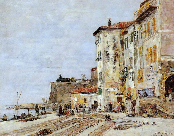  Eugene-Louis Boudin Quay at Villefranche - Art Print