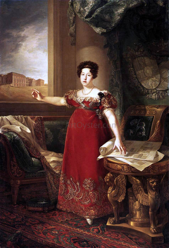  Bernardo Lopez Y Piquer Queen Maria Isabel de Braganza - Art Print