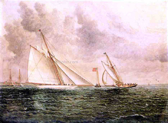  James E Buttersworth Racing Scene off Bay Ridge - Art Print