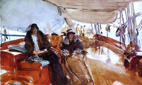  John Singer Sargent Rainy Day on the Deck of the Yacht Constellation - Art Print