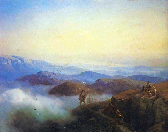  Ivan Constantinovich Aivazovsky Range of the Caucasus mountains - Art Print