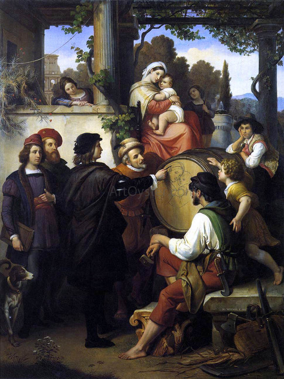  Johann Michael Wittmer Raphael's First Sketch of the 'Madonna della Sedia' - Art Print